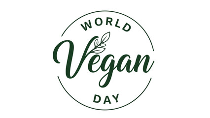 World Vegan Day Logo Design – Eco-Friendly Plant-Based Symbol Vector