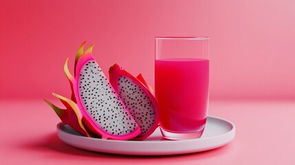 Vibrant Display of Dragon Fruit Slices