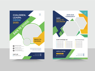Creative school education admission flyer poster, 