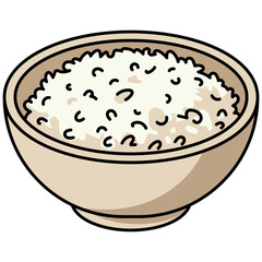 Bowl of White Rice Illustration