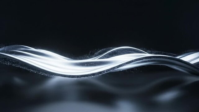 Abstract Macro View of a Sleek Silver Forks Elegant Curves on a Black Background.