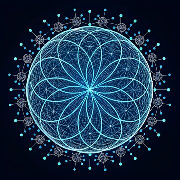 Sacred Geometry Flower of Life Wallpaper HD &ndash; Blue Mandala Digital Art