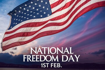 American Flag Waves Over National Freedom Day Celebration Highlighting Freedom, Unity, and Patriotism in the United States

