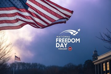 American Flag Waves Over National Freedom Day Celebration Highlighting Freedom, Unity, and Patriotism in the United States


