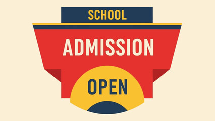 Vector illustration of a bold emblem advertising new student applications and school enrollment for the 2026 session