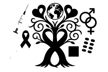 Global Health Awareness Symbol Illustration