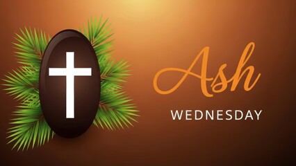 Ash Wednesday Cross and Palm Branches Christian religion