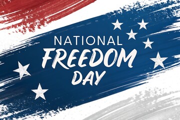National Freedom Day Celebration: Brush-Stroke American Flag Banner With Stars


