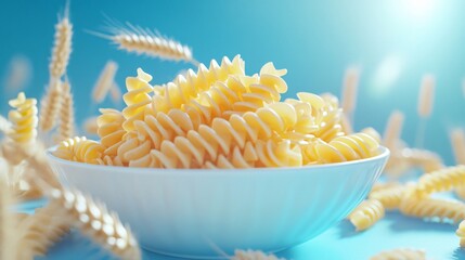 Delicious Fusilli Pasta and Wheat Ears