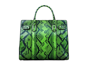 Vibrant Green Snakeskin Top-Handle Handbag