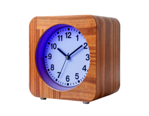 Modern Wooden Alarm Clock with Blue Light