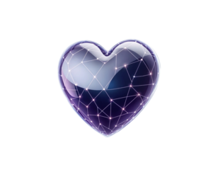 Abstract Tech Heart with Glowing Network