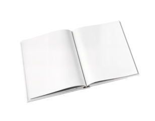 Open Blank Magazine Mockup on Transparent Background