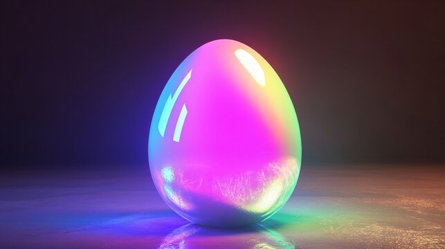 Elegant Ultraviolet Holographic Easter Egg - Powered by Adobe