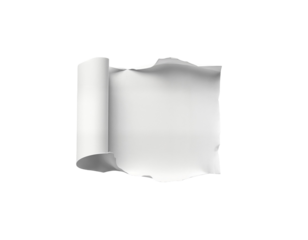 Curled White Paper with Transparent Background for Mockups