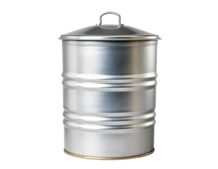 Silver Metal Trash Can with Lid