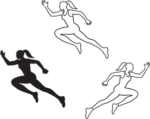 runners vector silhouettes, silhouette of a man, silhouette, runner, athlete, silhouettes, player, sports, ball, vector, sport, run, people, football, jump, men, action, running, body, jogging, exerci