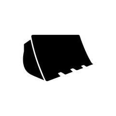 Black silhouette of a bulldozer bucket or excavator scoop © Alamin