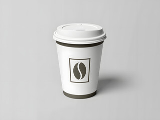 Disposable coffee cup isolated on a white background, a blank container for takeaway hot beverages like latte or espresso