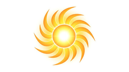 A radiant sun design with spiraling rays