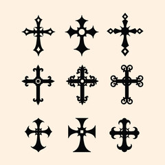 Religion cross symbols Christianity vector illustration