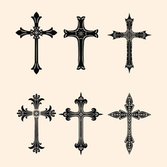 Religion cross symbols Christianity vector illustration