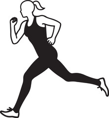 Fototapeta premium runners vector silhouettes, silhouette of a man, silhouette, runner, athlete, silhouettes, player, sports, ball, vector, sport, run, people, football, jump, men, action, running, body, jogging, exerci