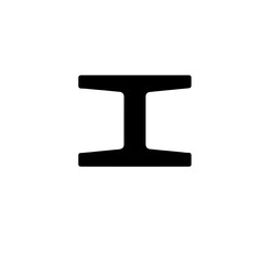 Black silhouette of an i beam on a white background