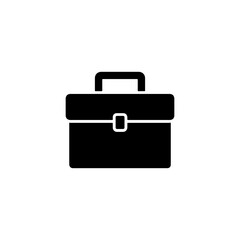 Simple black silhouette icon of a briefcase or suitcase