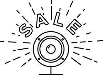 Fototapeta premium Sale speaker audio music sound discount promotion offer retail marketing shop now