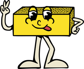 Minus Math Symbol Character Mascot Vector Illustration