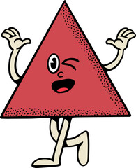 Triangle Math Symbol Character Mascot Vector Illustration