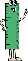 Ruler Math Symbol Character Mascot Vector Illustration