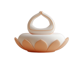 Abstract lotus flower design with ethereal glow and transparent background