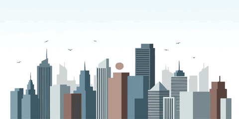 New York City skyline skyscraper architecture vector illustration featuring the downtown metropolis