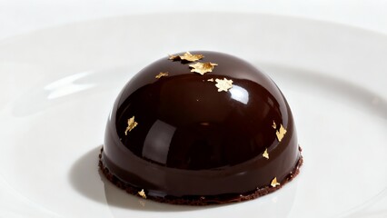 Gourmet Chocolate Dessert on White Plate