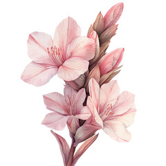 Fototapeta premium Tuberose Flower, playful watercolor vector depicting lively antics and expressive gestures, isolated on a white background.
