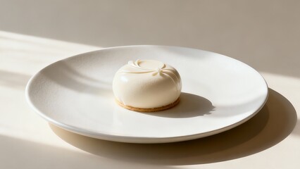 Minimalist Pastry Dessert with Soft Sunlight