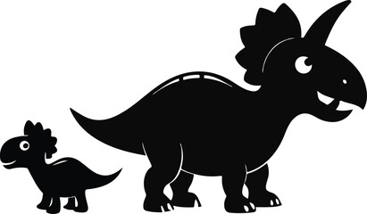 Black and white horse and donkey vector illustration