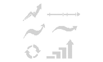 Dotted Arrows and Bar Chart Icons up arrow down arrow