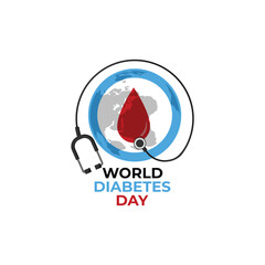 Global Healthcare Concept for World Diabetes Day with Stethoscope and Earth