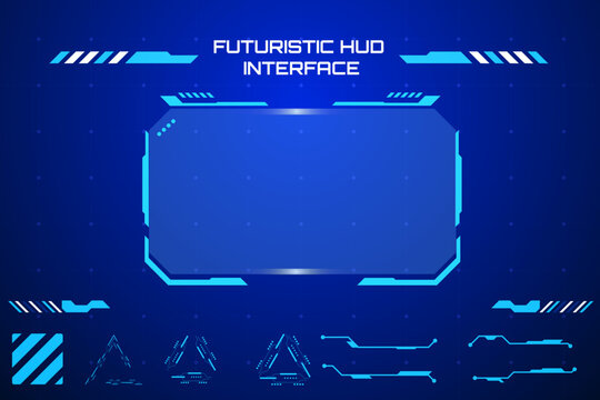 Minimalist Sci-Fi UI Elements. Abstract Boxes, Icons, and Borders for Clean Tech Design.