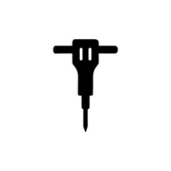 Black silhouette icon of a jackhammer on a white background