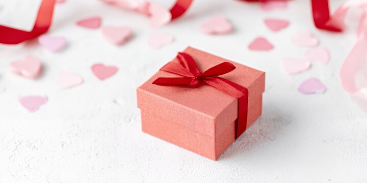Red box with a red ribbon on top