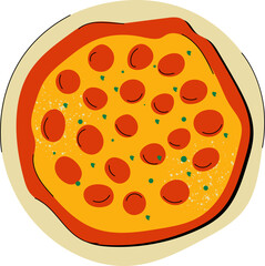 Pepperoni Pizza Vector Illustration