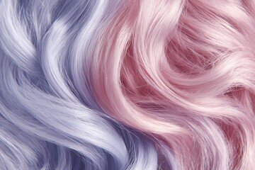 Pink and blue hair with a purple streak