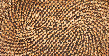 Straw basket texture background.