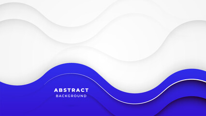 Modern Wave Abstract Blue White Background