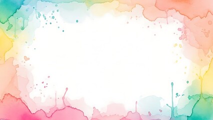 Obraz premium Vibrant watercolor splash border with white center space