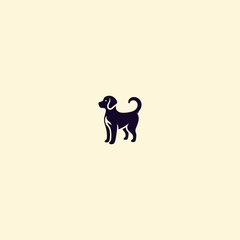 Dog silhouette logo Icon flat vector design